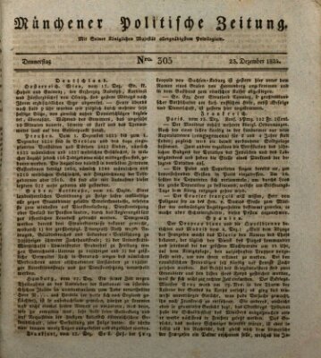 Münchener politische Zeitung (Süddeutsche Presse) Donnerstag 23. Dezember 1824