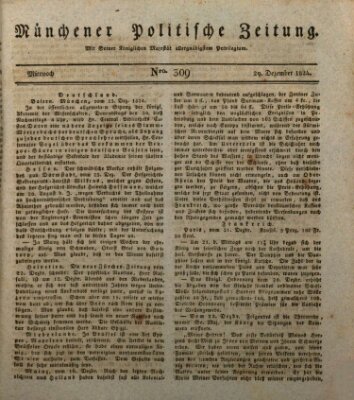 Münchener politische Zeitung (Süddeutsche Presse) Mittwoch 29. Dezember 1824