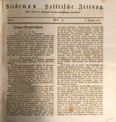 Münchener politische Zeitung (Süddeutsche Presse) Freitag 6. Januar 1826