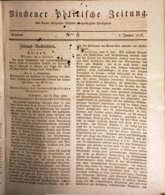 Münchener politische Zeitung (Süddeutsche Presse) Samstag 7. Januar 1826