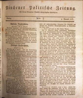 Münchener politische Zeitung (Süddeutsche Presse) Montag 9. Januar 1826