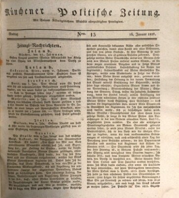 Münchener politische Zeitung (Süddeutsche Presse) Montag 16. Januar 1826