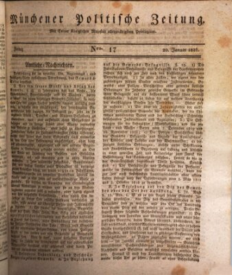 Münchener politische Zeitung (Süddeutsche Presse) Freitag 20. Januar 1826