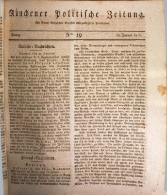 Münchener politische Zeitung (Süddeutsche Presse) Montag 23. Januar 1826