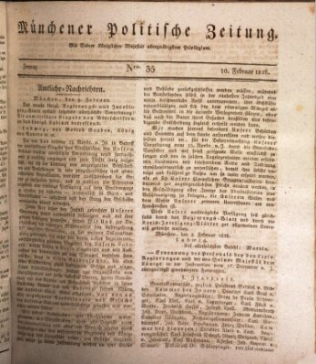 Münchener politische Zeitung (Süddeutsche Presse) Freitag 10. Februar 1826