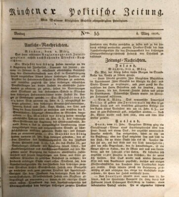 Münchener politische Zeitung (Süddeutsche Presse) Montag 6. März 1826