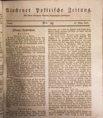 Münchener politische Zeitung (Süddeutsche Presse) Freitag 10. März 1826