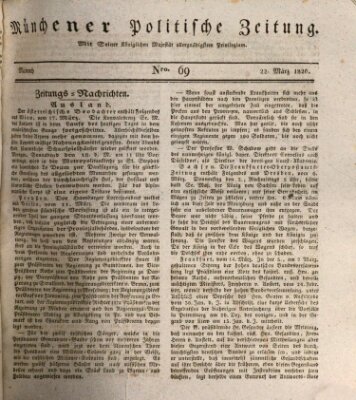 Münchener politische Zeitung (Süddeutsche Presse) Mittwoch 22. März 1826