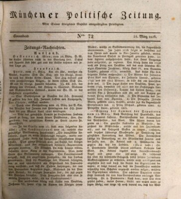 Münchener politische Zeitung (Süddeutsche Presse) Samstag 25. März 1826