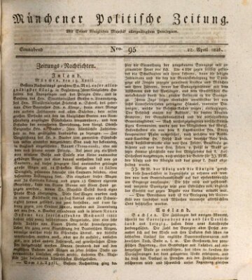 Münchener politische Zeitung (Süddeutsche Presse) Samstag 22. April 1826