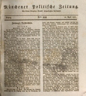 Münchener politische Zeitung (Süddeutsche Presse) Freitag 28. April 1826