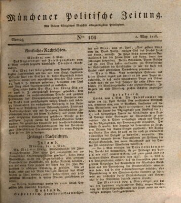 Münchener politische Zeitung (Süddeutsche Presse) Montag 8. Mai 1826