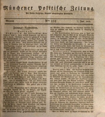 Münchener politische Zeitung (Süddeutsche Presse) Mittwoch 7. Juni 1826