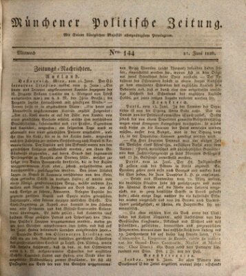 Münchener politische Zeitung (Süddeutsche Presse) Mittwoch 21. Juni 1826