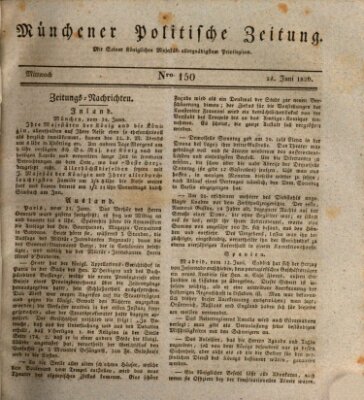 Münchener politische Zeitung (Süddeutsche Presse) Mittwoch 28. Juni 1826