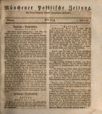 Münchener politische Zeitung (Süddeutsche Presse) Montag 3. Juli 1826