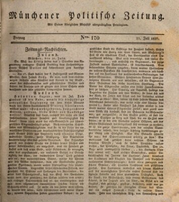 Münchener politische Zeitung (Süddeutsche Presse) Freitag 21. Juli 1826