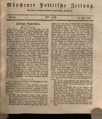 Münchener politische Zeitung (Süddeutsche Presse) Freitag 28. Juli 1826