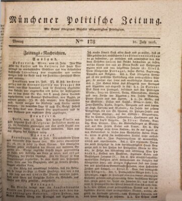 Münchener politische Zeitung (Süddeutsche Presse) Montag 31. Juli 1826