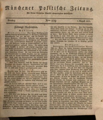 Münchener politische Zeitung (Süddeutsche Presse) Dienstag 1. August 1826