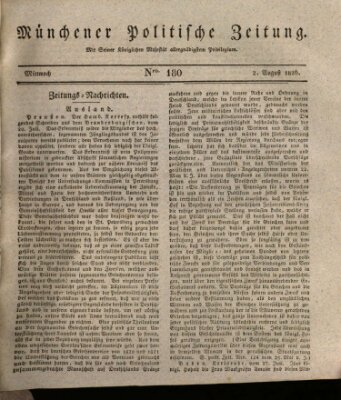 Münchener politische Zeitung (Süddeutsche Presse) Mittwoch 2. August 1826