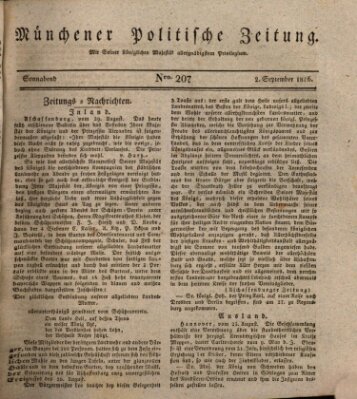 Münchener politische Zeitung (Süddeutsche Presse) Samstag 2. September 1826