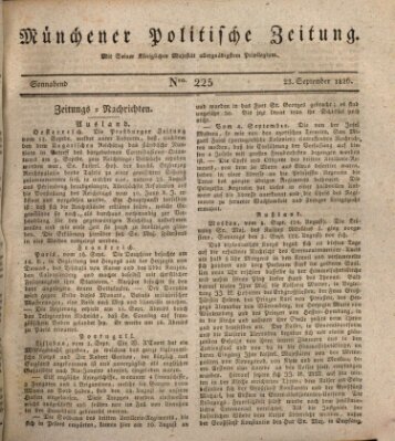 Münchener politische Zeitung (Süddeutsche Presse) Samstag 23. September 1826