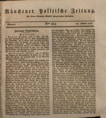 Münchener politische Zeitung (Süddeutsche Presse) Mittwoch 25. Oktober 1826