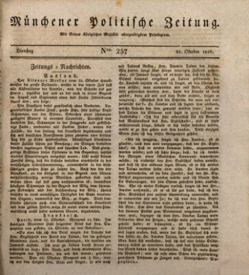 Münchener politische Zeitung (Süddeutsche Presse) Dienstag 31. Oktober 1826