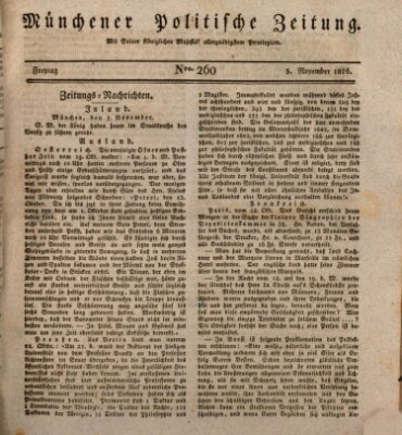 Münchener politische Zeitung (Süddeutsche Presse) Freitag 3. November 1826