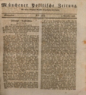 Münchener politische Zeitung (Süddeutsche Presse) Samstag 4. November 1826