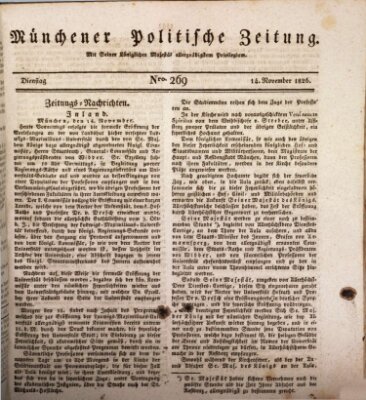 Münchener politische Zeitung (Süddeutsche Presse) Dienstag 14. November 1826