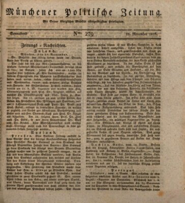 Münchener politische Zeitung (Süddeutsche Presse) Samstag 25. November 1826