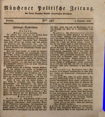 Münchener politische Zeitung (Süddeutsche Presse) Dienstag 5. Dezember 1826