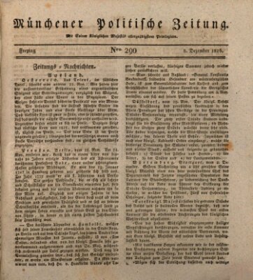 Münchener politische Zeitung (Süddeutsche Presse) Freitag 8. Dezember 1826