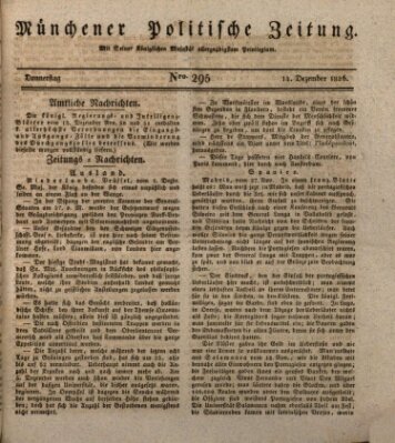 Münchener politische Zeitung (Süddeutsche Presse) Donnerstag 14. Dezember 1826