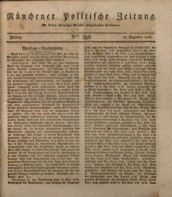 Münchener politische Zeitung (Süddeutsche Presse) Freitag 15. Dezember 1826