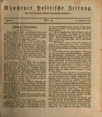 Münchener politische Zeitung (Süddeutsche Presse) Freitag 4. Januar 1828