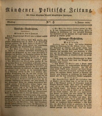 Münchener politische Zeitung (Süddeutsche Presse) Montag 7. Januar 1828