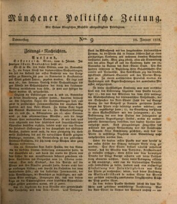 Münchener politische Zeitung (Süddeutsche Presse) Donnerstag 10. Januar 1828