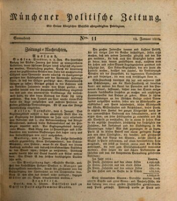 Münchener politische Zeitung (Süddeutsche Presse) Samstag 12. Januar 1828