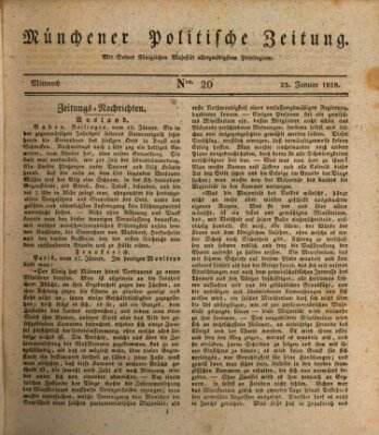 Münchener politische Zeitung (Süddeutsche Presse) Mittwoch 23. Januar 1828