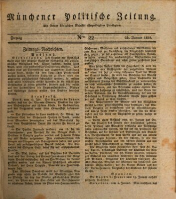 Münchener politische Zeitung (Süddeutsche Presse) Freitag 25. Januar 1828