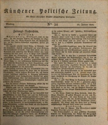 Münchener politische Zeitung (Süddeutsche Presse) Montag 28. Januar 1828