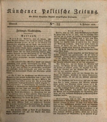 Münchener politische Zeitung (Süddeutsche Presse) Mittwoch 6. Februar 1828