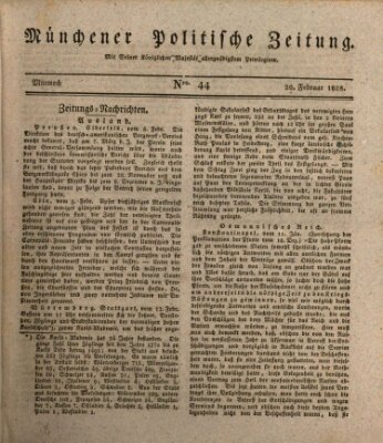 Münchener politische Zeitung (Süddeutsche Presse) Mittwoch 20. Februar 1828