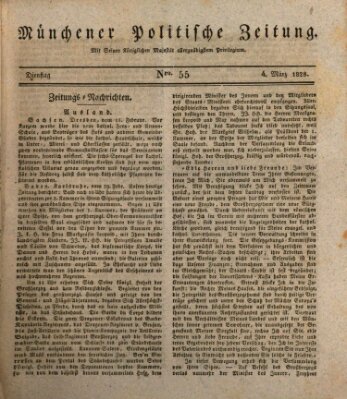 Münchener politische Zeitung (Süddeutsche Presse) Dienstag 4. März 1828