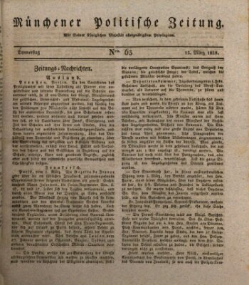 Münchener politische Zeitung (Süddeutsche Presse) Donnerstag 13. März 1828