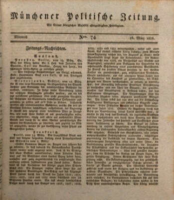 Münchener politische Zeitung (Süddeutsche Presse) Mittwoch 26. März 1828