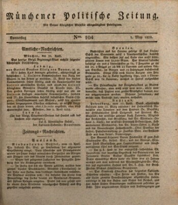 Münchener politische Zeitung (Süddeutsche Presse) Donnerstag 1. Mai 1828